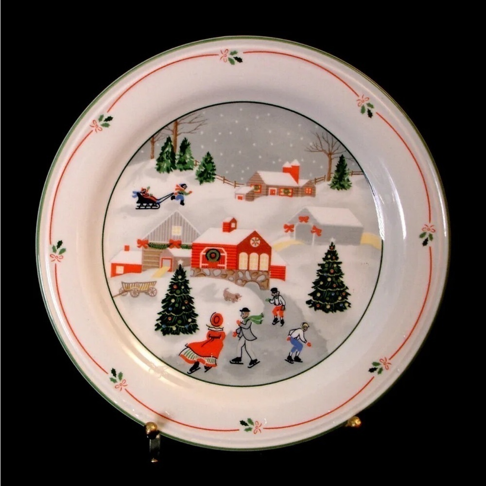 Silent Night by Sango SALAD PLATE 7 1/2" SET / 4 Discontinued 1986-1989 - Picture 1 of 4